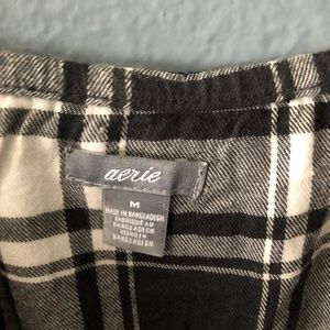 Plaid black and white romper